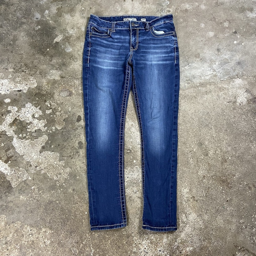 BKE Harper Jeans Women's Size 30R Blue Denim Dark Wash Straight Let Fit